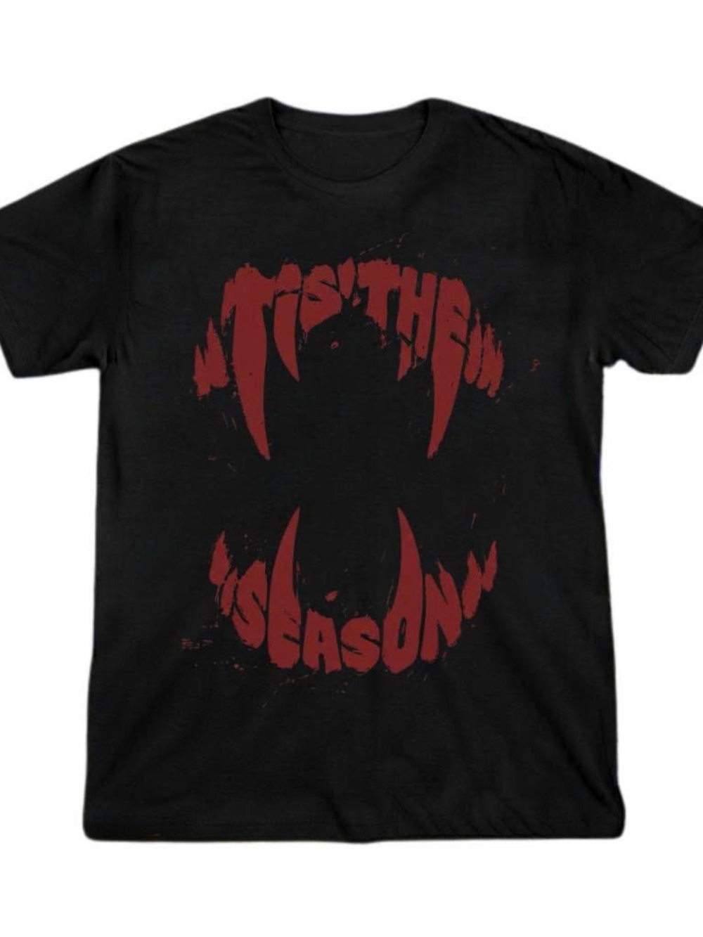 Black Graphic Tee with Red 'Tis The Season'